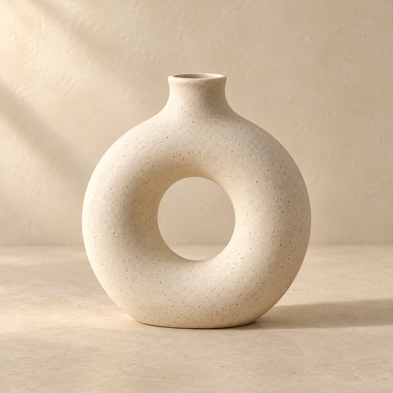 AI-created styling inspiration of an ivory ceramic vase, not a catalog product