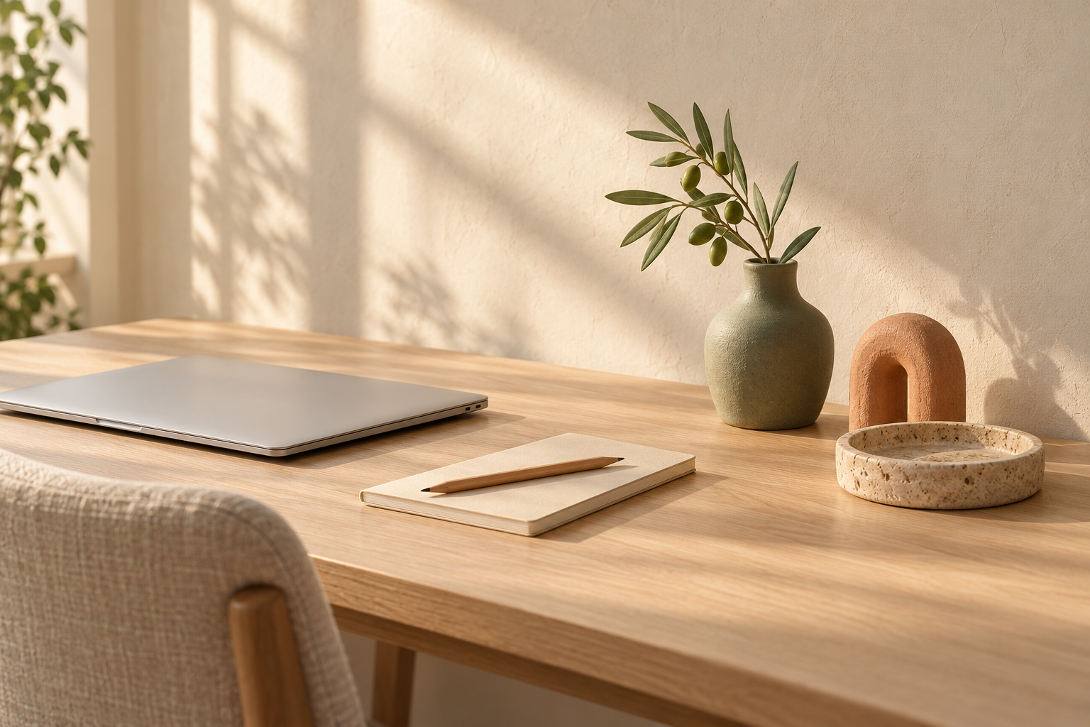 AI-created styling inspiration for a calm desk